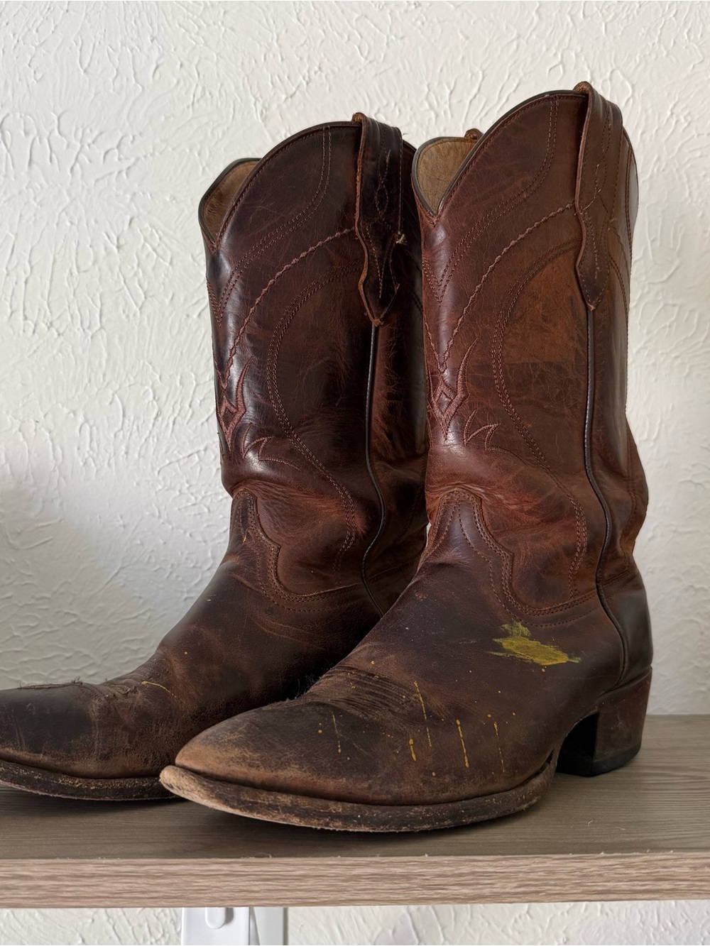 Cody James Brown leather cowboy boots Pointy Toe Men Size 9